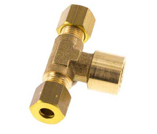 G 1/4'' x 6mm Racor de compresión en T de latón 150 Bar DIN EN 1254-2