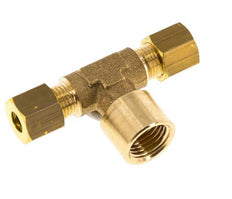 G 1/4'' x 6mm Racor de compresión en T de latón 150 Bar DIN EN 1254-2