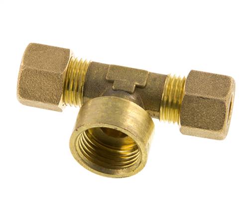 G 1/2'' x 10mm Accesorio de compresión en T de latón 95 Bar DIN EN 1254-2