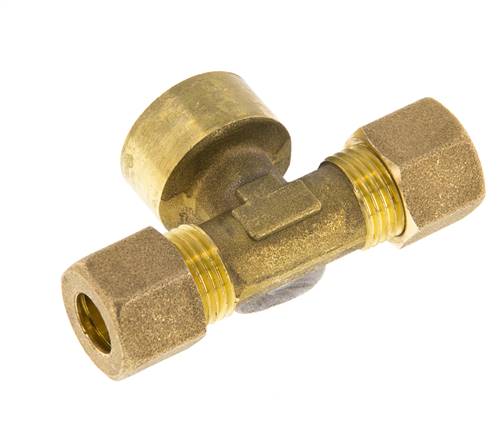 G 1/2'' x 10mm Accesorio de compresión en T de latón 95 Bar DIN EN 1254-2