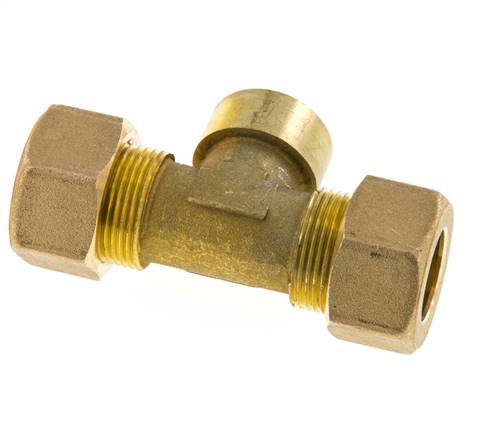 G 1/2'' x 18mm Accesorio de compresión en T de latón 67 Bar DIN EN 1254-2