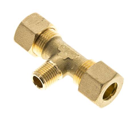 R 1/4'' Macho x 12mm Racor de compresión en T de latón 75 Bar DIN EN 1254-2