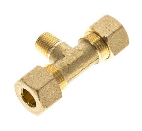 R 1/4'' Macho x 12mm Racor de compresión en T de latón 75 Bar DIN EN 1254-2