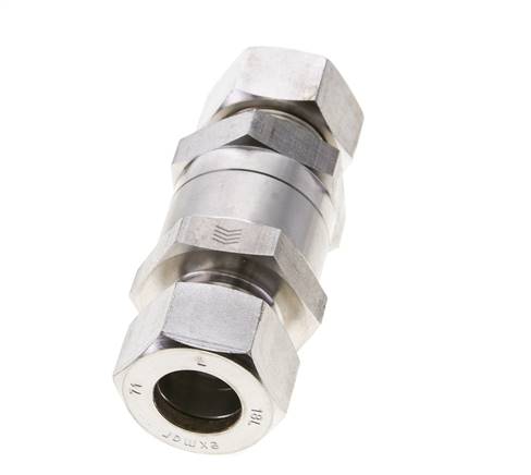 Válvula de retención hidráulica Anillo de compresión 18L (M26x1,5) Acero inoxidable 1-160bar (15-2320)psi ISO 8434-1