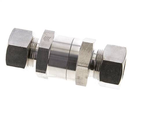 Válvula de retención hidráulica Anillo de compresión 18L (M26x1,5) Acero inoxidable 1-160bar (15-2320)psi ISO 8434-1