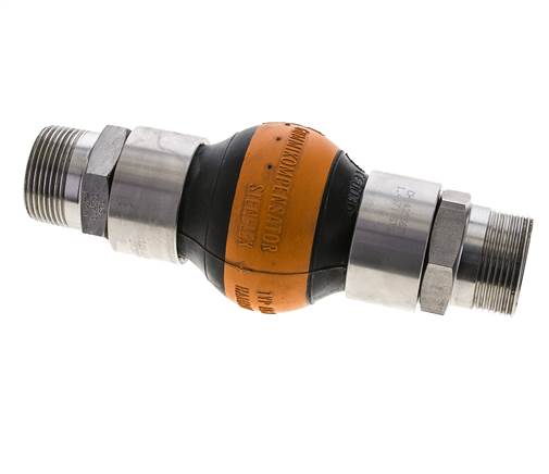Junta De Expansión De Caucho Rosca DN32 R 1-1/4'' (Macho)-R 1-1/4'' (Macho) EPDM Acero Inoxidable