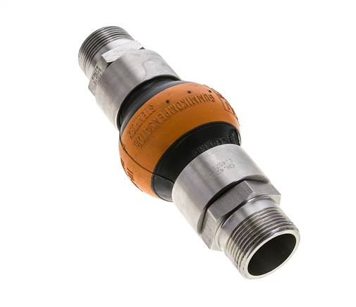 Junta De Expansión De Caucho Rosca DN32 R 1-1/4'' (Macho)-R 1-1/4'' (Macho) EPDM Acero Inoxidable