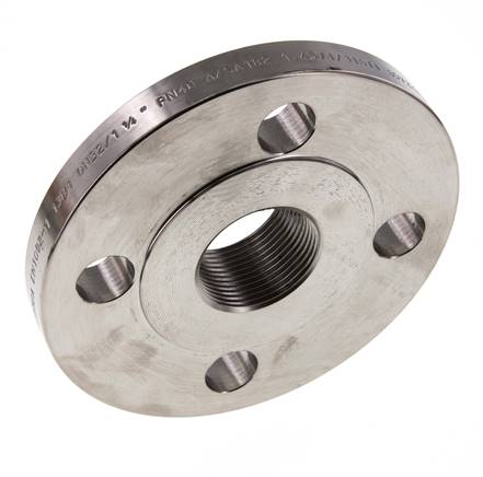 Brida Roscada DN32-PN16 (EN) Rp 1-1/4'' Acero Inoxidable 1.4571 EN 1092-1 (tipo 13)