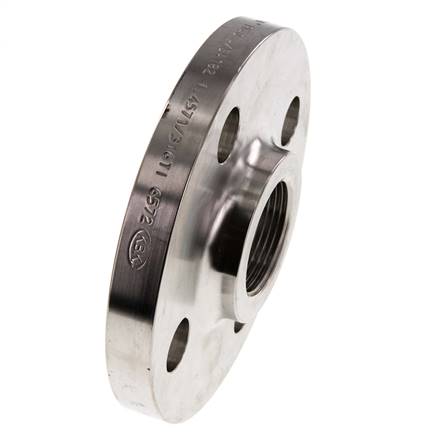 Brida Roscada DN32-PN16 (EN) Rp 1-1/4'' Acero Inoxidable 1.4571 EN 1092-1 (tipo 13)
