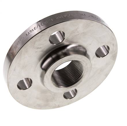 Brida Roscada DN32-PN16 (EN) Rp 1-1/4'' Acero Inoxidable 1.4571 EN 1092-1 (tipo 13)