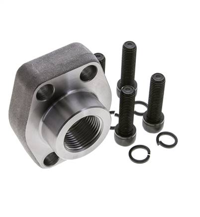 Brida SAE de 1-1/2'' Acero liso 3000 PSI con roscas hembra G1'' ISO 6162-1