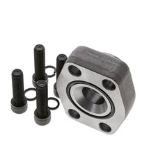 Brida SAE de 1-1/2'' Acero liso 3000 PSI con roscas hembra G1'' ISO 6162-1