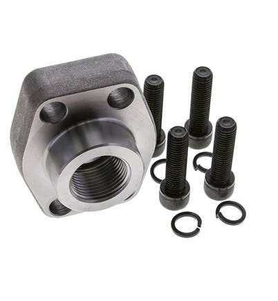 Brida SAE de 1-1/2'' Acero liso 3000 PSI con roscas hembra G1'' ISO 6162-1