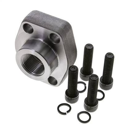 Brida SAE de 1-1/2'' Acero liso 3000 PSI con roscas hembra G1'' ISO 6162-1
