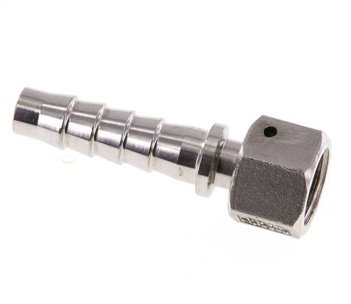 Pilar de manguera de acero inoxidable 1.4301 de 13x25 mm y G1/2'' con tuerca de unión DIN EN 14423 / DIN 2826