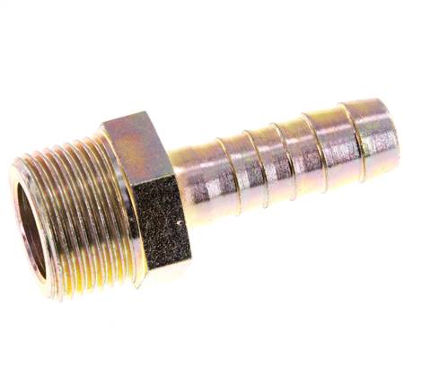 G 3/4'' Macho x 13mm Acero zincado Lengüeta de manguera 25 Bar