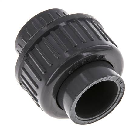 Conexión de Unión Hembra de PVC de 20mm x Hembra Rp (rosca interna cilíndrica) 1/2'' EPDM