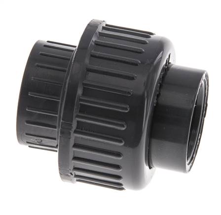 Conexión de Unión Hembra de PVC de 20mm x Hembra Rp (rosca interna cilíndrica) 1/2'' EPDM