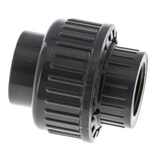 Conexión de Unión Hembra de PVC de 20mm x Hembra Rp (rosca interna cilíndrica) 1/2'' EPDM