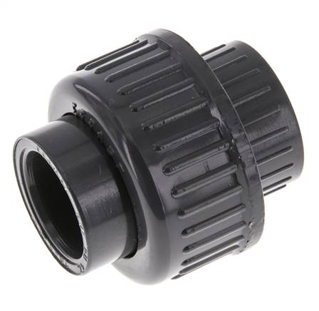 Conexión de Unión Hembra de PVC de 20mm x Hembra Rp (rosca interna cilíndrica) 1/2'' EPDM
