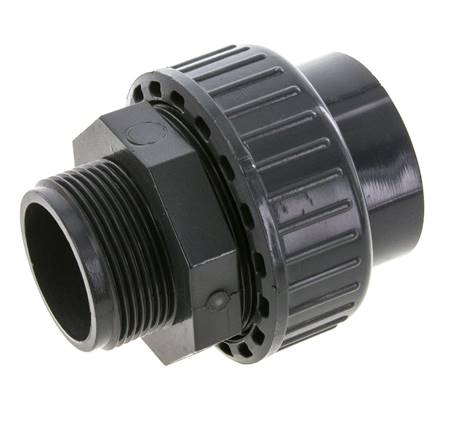 Conexión de Unión Hembra de PVC de 50mm x Macho R 1-1/2'' FKM