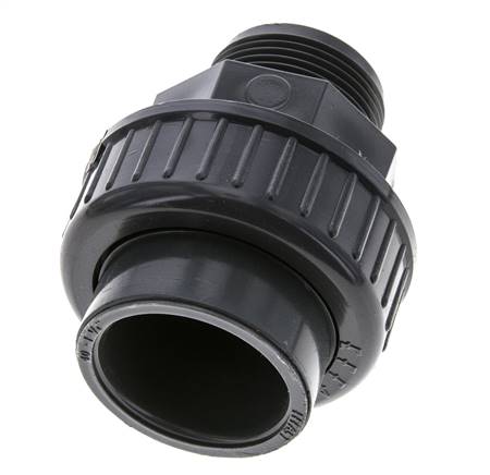 Conexión de Unión Hembra de PVC de 40mm x Macho R 1 1/4'' FKM