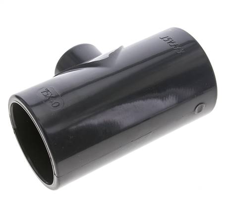 Conexión en T reductor de PVC de 75 a 40 mm