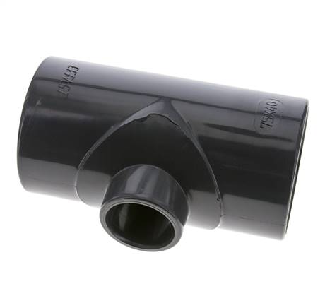 Conexión en T reductor de PVC de 75 a 40 mm