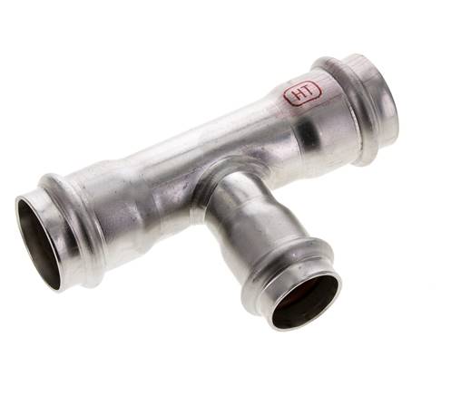 Tee Press Fitting - 22mm Hembra y 28mm - Acero inoxidable