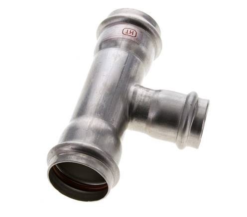 Tee Press Fitting - 28mm Hembra & 35mm - Acero Inoxidable
