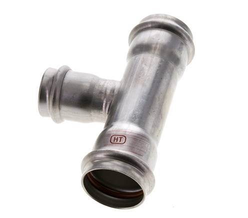 Tee Press Fitting - 28mm Hembra & 35mm - Acero Inoxidable