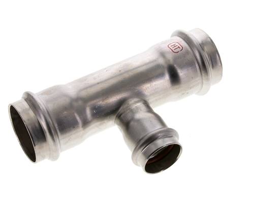 Tee Press Fitting - 28mm Hembra y 42mm - Acero inoxidable