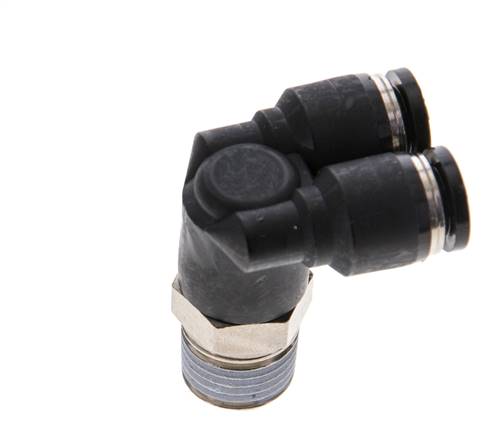 Racor en Y de 6mm x R1/4'' con rosca macho Latón/PBT NBR Giratorio