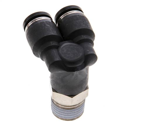 Racor en Y de 6mm x R1/4'' con rosca macho Latón/PBT NBR Giratorio