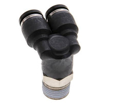 Racor en Y de 6mm x R1/4'' con rosca macho Latón/PBT NBR Giratorio