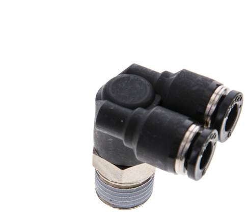 Racor en Y de 6mm x R1/4'' con rosca macho Latón/PBT NBR Giratorio