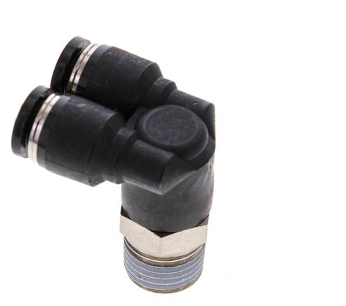Racor en Y de 6mm x R1/4'' con rosca macho Latón/PBT NBR Giratorio