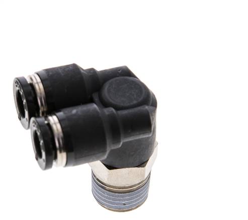 Racor en Y de 6mm x R1/4'' con rosca macho Latón/PBT NBR Giratorio
