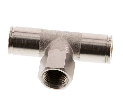 Racor en T de 10mm x G1/4'' con rosca hembra Latón NBR Giratorio