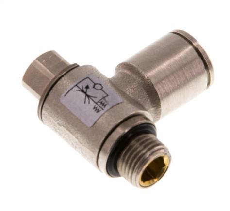 Válvula reguladora de caudal Codo de salida de contador 8 mm - G1/8'' Tornillo ranurado de latón