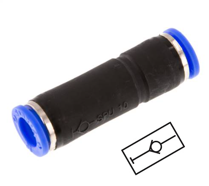 Racor rápido 10mm Latón/PBT autoblocante 0-10bar (0-145psi)