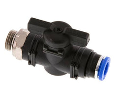 Válvula de bola recta de 2 vías 8 mm - G1/4'' Plástico/Latón