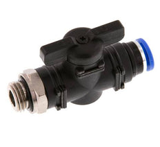 Válvula de bola recta de 2 vías 8 mm - G1/4'' Plástico/Latón
