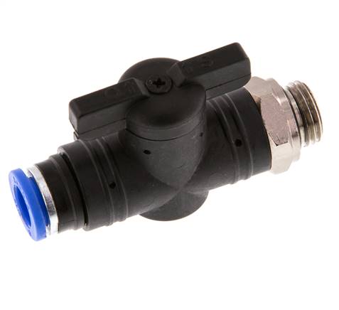 Válvula de bola recta de 2 vías 8 mm - G1/4'' Plástico/Latón