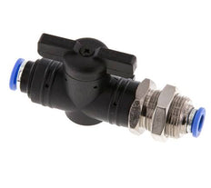 Válvula de bola recta de 2 vías 6 mm de plástico/latón