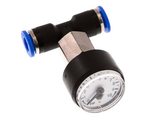 Manómetro 6mm Unión Recta 0-10 bar (0-145psi)