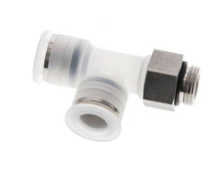 Racor en T de ángulo recto 12mm x G3/8'' con rosca macho PA/Acero inoxidable EPDM giratorio