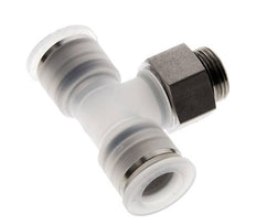 Racor en T de 12mm x G3/8'' con rosca macho PA/acero inoxidable EPDM giratorio FDA