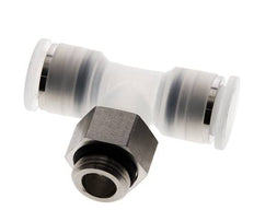 Racor en T de 12mm x G3/8'' con rosca macho PA/acero inoxidable EPDM giratorio FDA