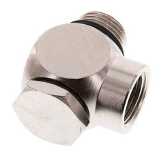 Conector Banjo de Latón Niquelado Rosca Macho & Hembra G1/2'' con perno banjo con Junta Tórica Giratoria